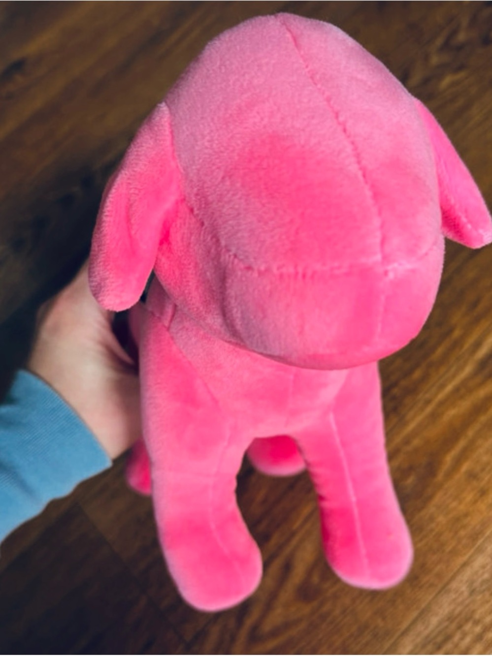 PINK Victoria's Secret Bright Pink Plush Dog Toy with PN Patch - Picture 4 of 4